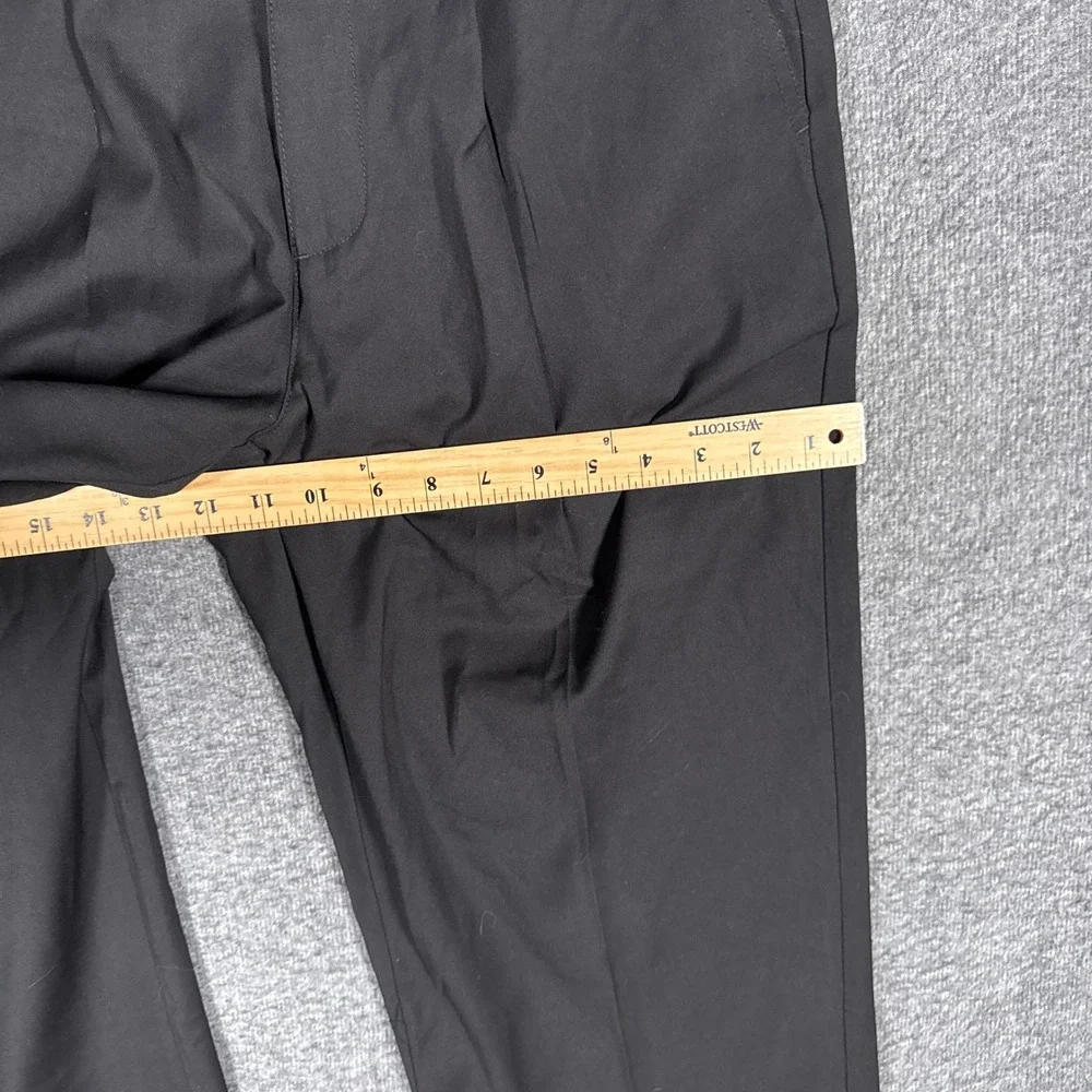 I Love Ugly Winston Pants Mens Small Black Pleated Wool Blend Stretch Trousers